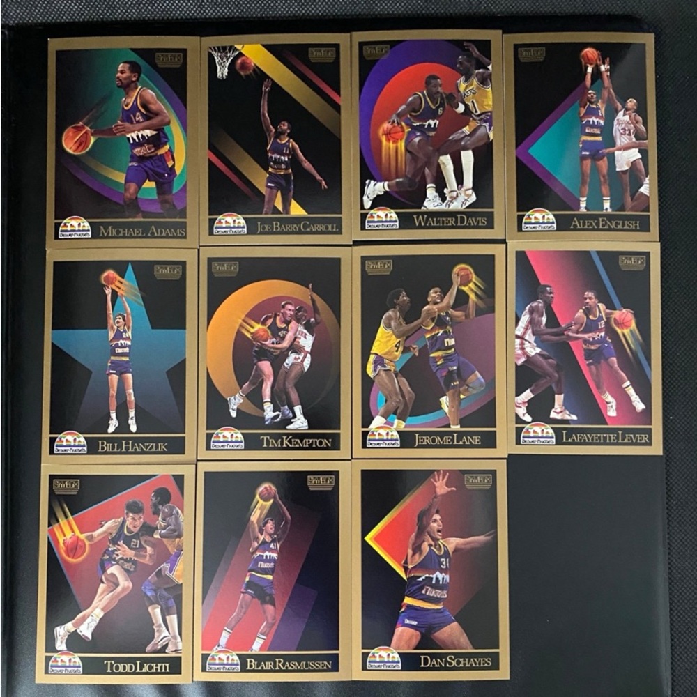 11 Denver Nuggets 1990-91 SkyBox Basketball Cards Inaugural Edition Lot